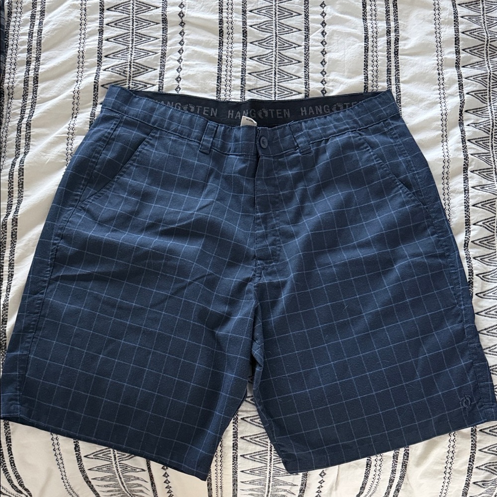 Hang Ten Men's Navy Plaid Shorts